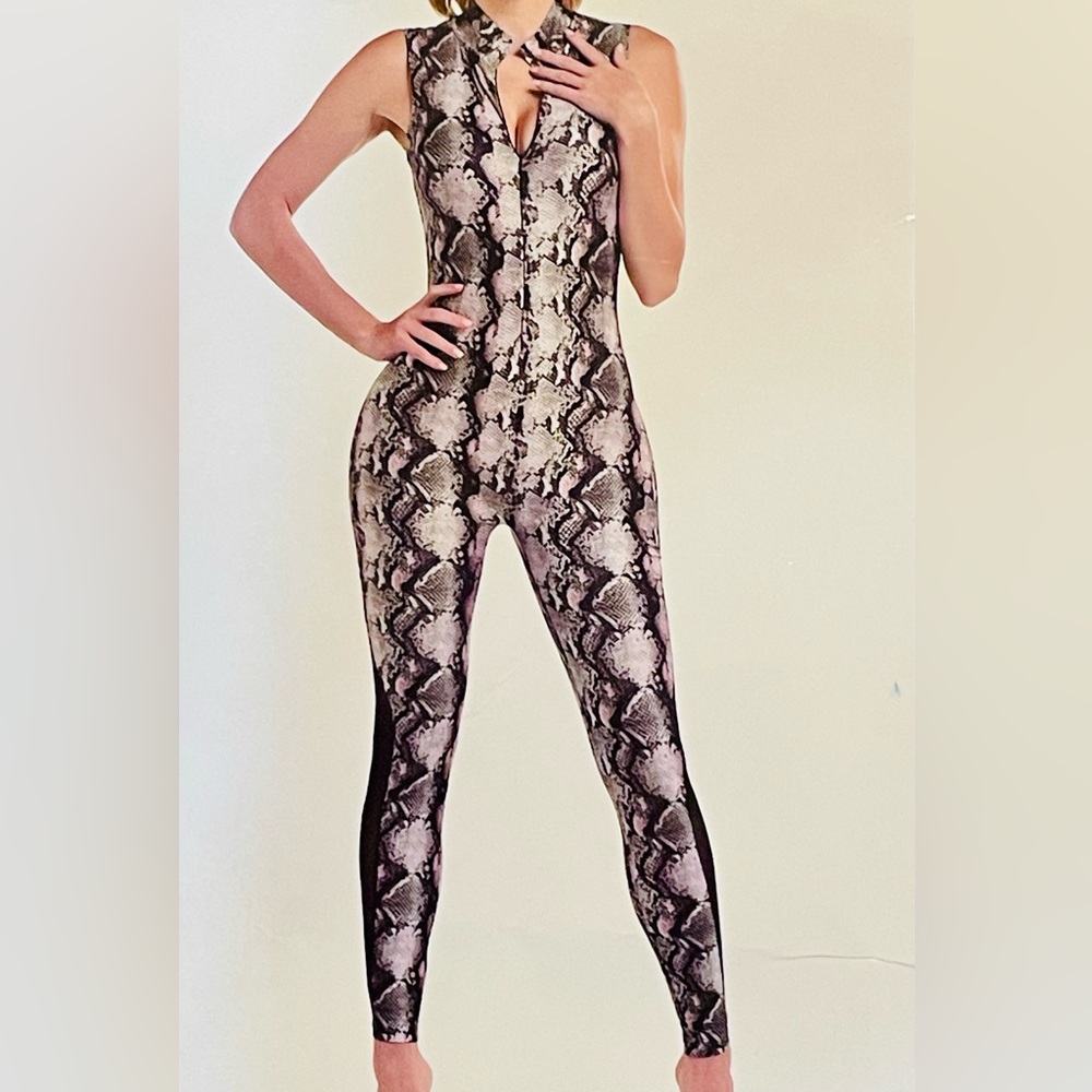 Snakeskin Design Bodysuit S/M New